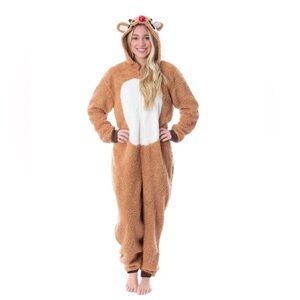 rudolph pajama footless onesie